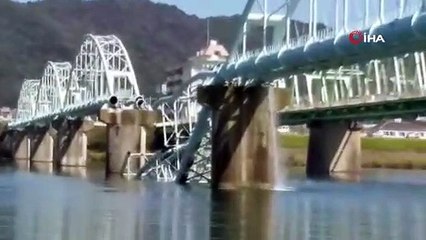 Japonya'da su borularını taşıyan köprü çöktü: 60 bin hane susuz kaldı