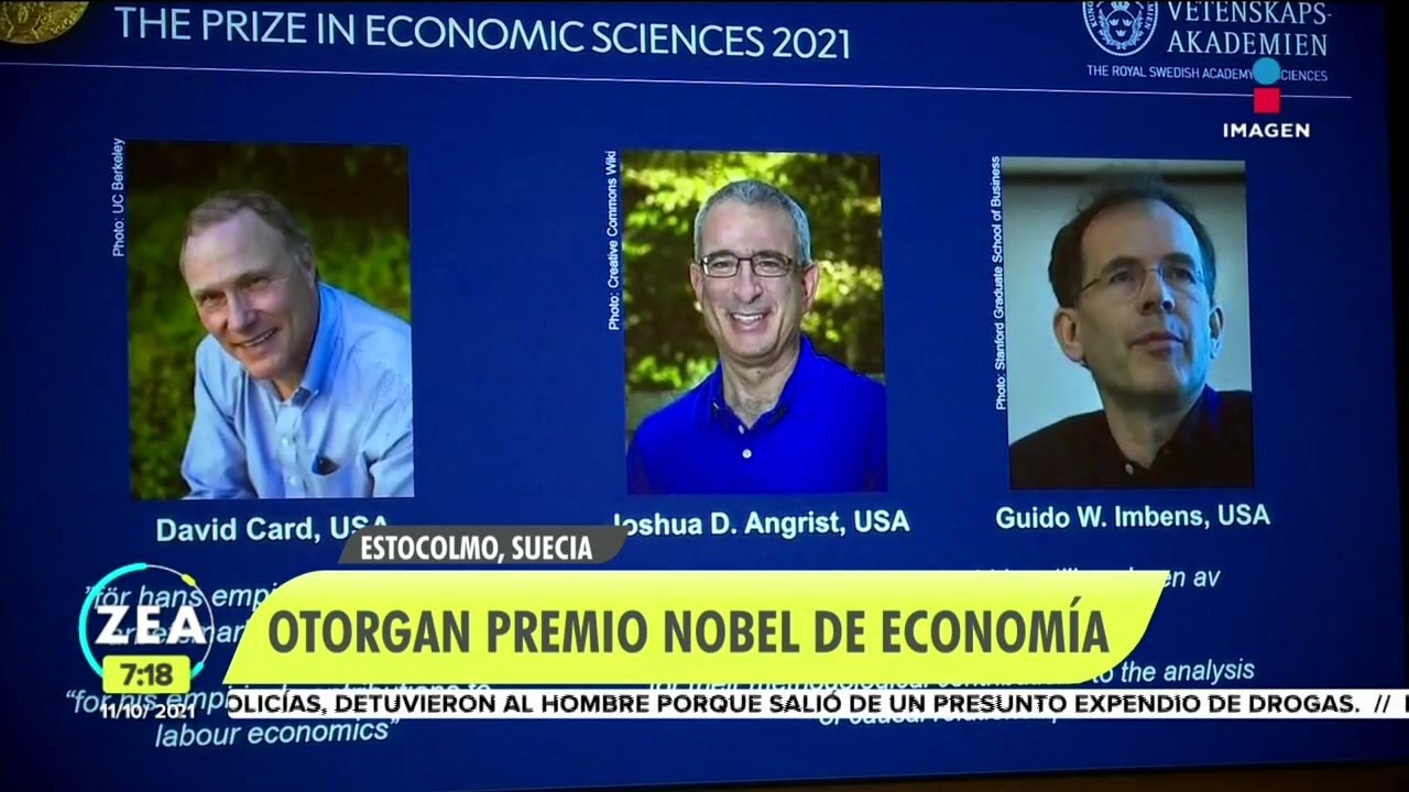 Nobel de Economía 2021 para David Card, Joshua Angrist y Guido Imbens