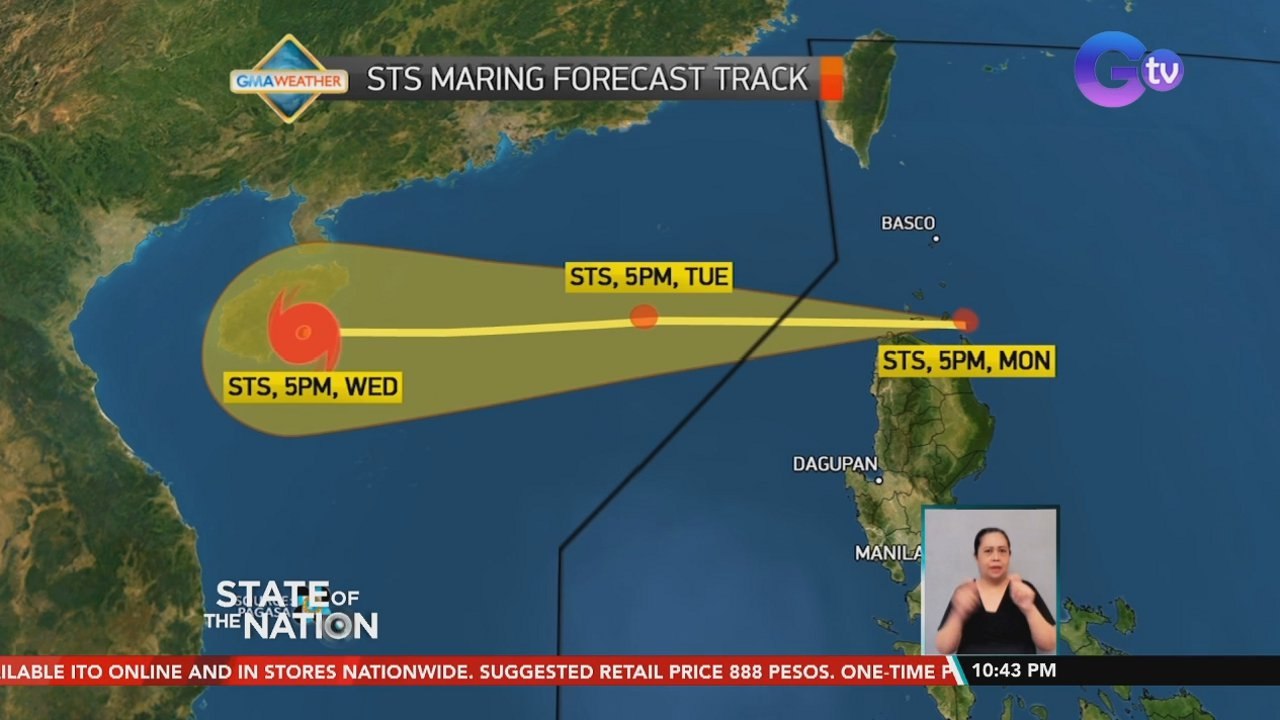 Bagyong Maring, posibleng mag-landfall sa northern portion ng Cagayan o Ilocos Norte ngayong gabi | SONA