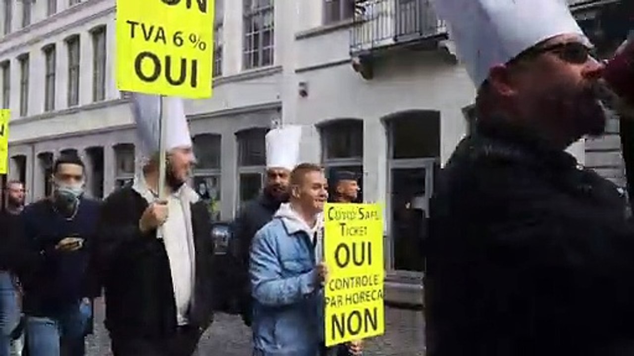 Manifestation du secteur Horeca à Tournai