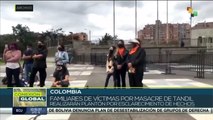 Colombia: Víctimas de la masacre de Tandil realizan plantón