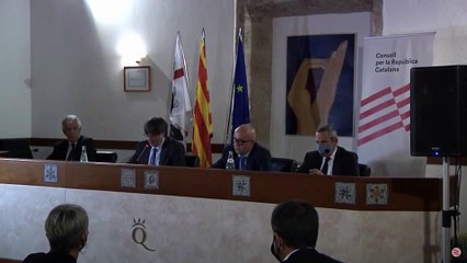 Puigdemont fixa l'objectiu polític durant la conferència de premsa a l'Alguer