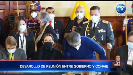Presidente Guillermo Lasso mantiene reunión con la dirigencia de la CONAIE