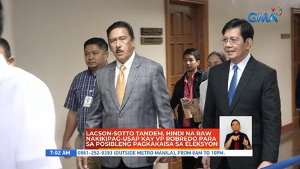 Lacson-Sotto tandem, hindi raw nakikipag-usap kay VP Robredo para sa posibleng pagkakaisa sa eleksyon | UB