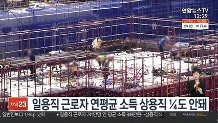 일용직 근로자 연평균 소득 상용직 ¼도 안돼