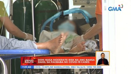 DOH: Nasa moderate risk na ang bansa dahil sa pagbaba ng COVID-19 cases | UB