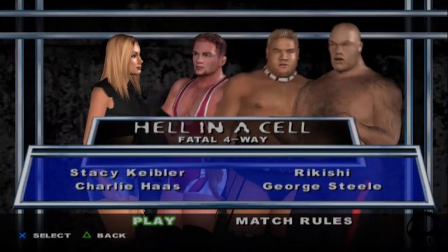Here Comes the Pain Stacy Keibler(ovr 100) vs Charlie Haas vs Rikishi vs George Steele