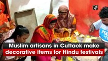 Muslim artisans in Cuttack make decorative items for Hindu festivals