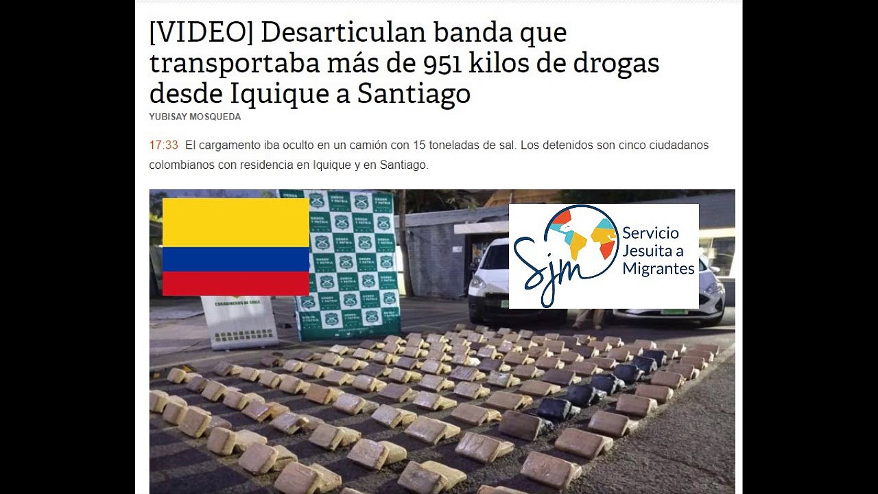 Detenida banda de colombianos con 1 tonelada de droga en Iquique