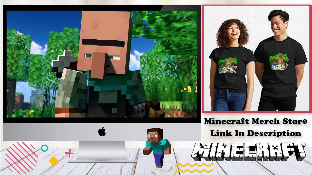 Minecraft Animation - Destroyed Village  Full | Alex and Steve life