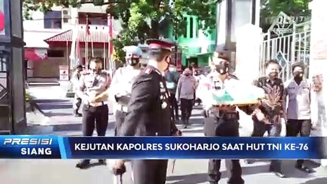 Kapolres Sukoharjo Bawa Tim Hadrah Ke Kodim 0726 Ucapkan Selamat HUT TNI