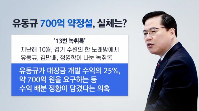 [뉴스큐] 유동규 700억 원 약정설 실체는?...檢 다음 타깃은 김만배 / YTN