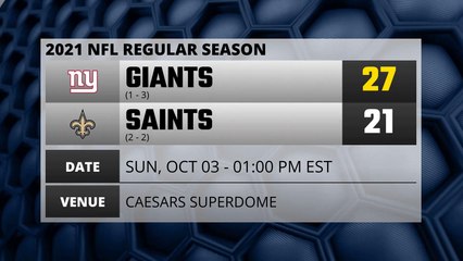 Giants @ Saints Game Recap for SUN, OCT 03 - 01:00 PM EST