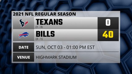 Texans @ Bills Game Recap for SUN, OCT 03 - 01:00 PM EST