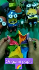 Membuat origami popit warna warni