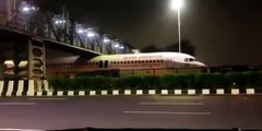 WATCH: Air India plane gets stuck under bridge near Delhi airport