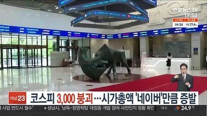 코스피 3,000 붕괴…시가총액 '네이버'만큼 증발