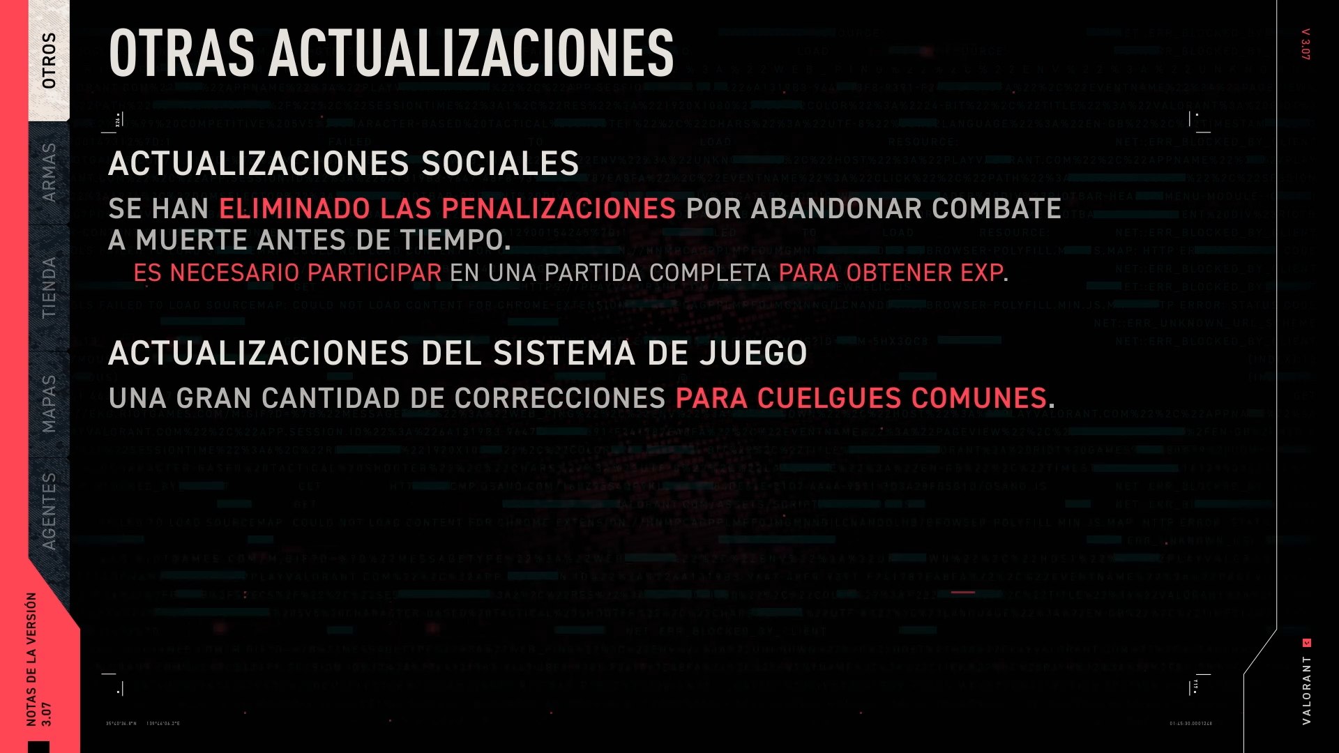 ⁣Valorant notas del parche 3.07