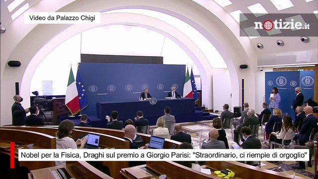 Nobel per la Fisica, Draghi sul premio a Giorgio Parisi: Straordinario, ci riempie di orgoglio