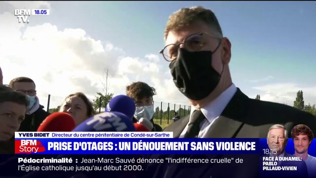 Pour les surveillants, c'est angoissant mais c'est malheureusement le métier : Le directeur du centre pénitentiaire de Condé-sur-Sarthe s'exprime à l'issue de la prise d'otages