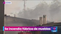 Incendio consume fábrica en San Vicente Chicoloapan, Edoméx