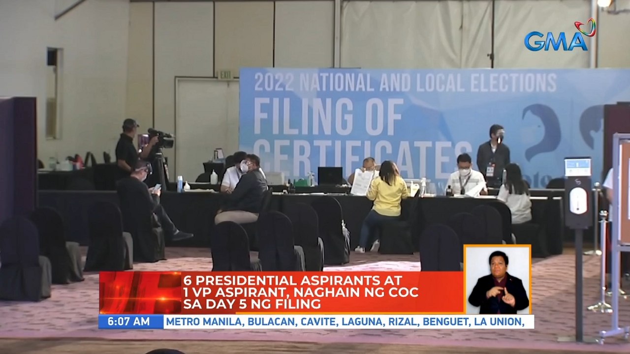 6 presidential aspirants at 1 VP aspirant, naghain ng COC sa day 5 ng filing | UB