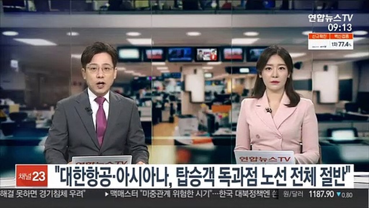 "대한항공·아시아나, 탑승객 독과점 노선 전체 절반"