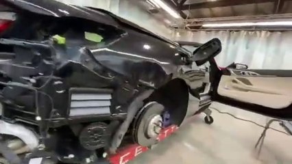 BMW M850i body repair on Celette bench