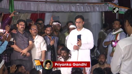 Watch: Priyanka Gandhi addresses protesting Congress workers through phone call