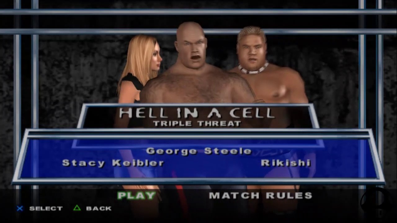 Here Comes the Pain Stacy Keibler(ovr 100) vs George Steele vs Rikishi