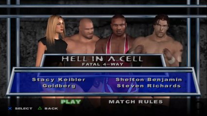 Here Comes the Pain Stacy Keibler(ovr 100) vs Goldberg vs Shelton Benjamin vs Steven Richards