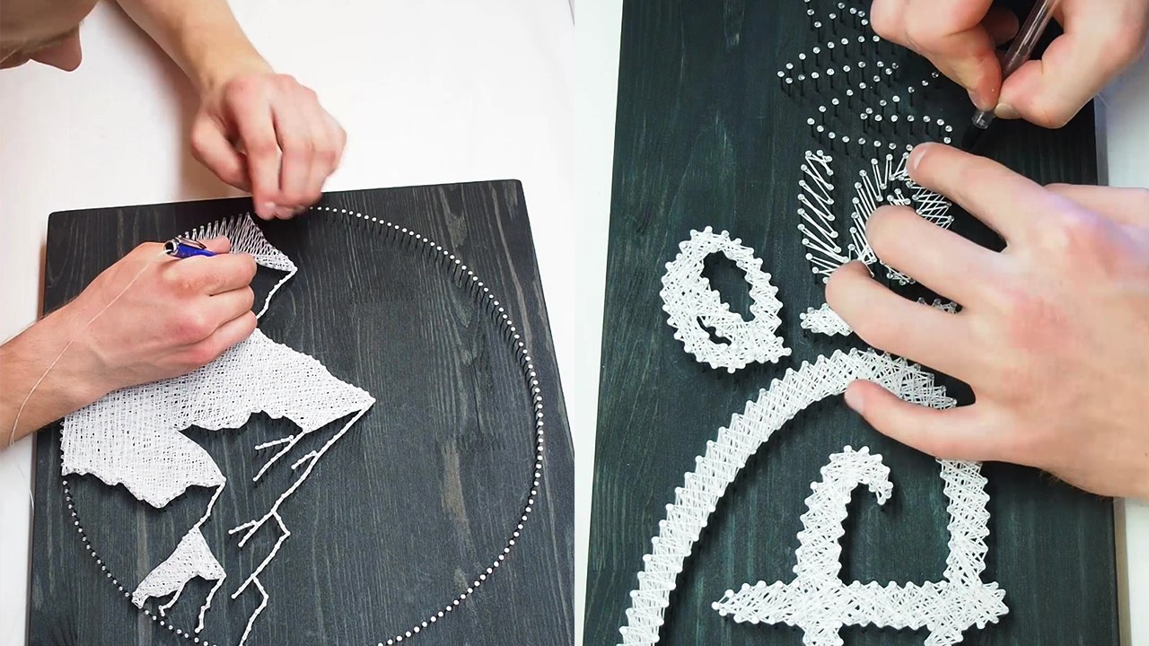 'Belarusian string artist effortlessly draws Disney Logo, Tiger Face, Moonwalker & much more '