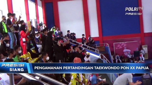 TNI-Polri Amankan Pertandingan Final Cabor Taekwondo di GOR Politeknik Penerbangan Jayapura