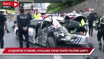 Ataşehir’de otomobil, uygulama yapan trafik polisine çarptı: 2 yaralı