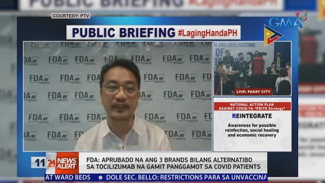 FDA: Aprubado na ang 3 brands bilang alternatibo sa Tocilizumab na gamit panggamot sa COVID patients | 24 Oras News Alert