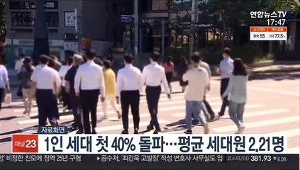 1인 세대 첫 40% 돌파…평균 세대원 2.21명