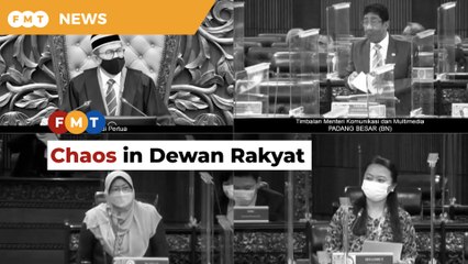 Dewan turns chaotic as deputy minister rushes through speech