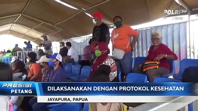 Personel Gabungan TNI-Polri Lakukan pengamanan pertandingan Cabor Dayung di Venue Teluk Youtefa Kota Jayapura