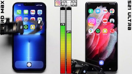 Bateria. O iPhone 13 mais avançado venceu o Galaxy S21 Ultra
