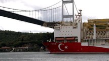 Yavuz sondaj gemisi İstanbul Boğazı'ndan geçti