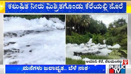 Amani Lake In Nelamangala Spews Toxic Froth | Public TV