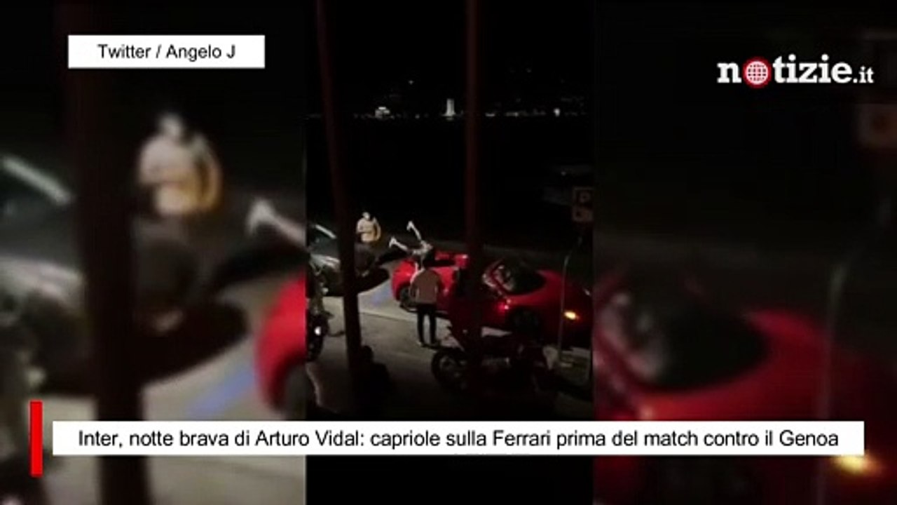Inter, notte brava di Arturo Vidal: capriole sulla Ferrari prima del match contro il Genoa
