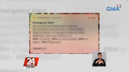 NTC, pinaiimbestigahan na ang emergency alert message na natanggap ng ilang reporter habang nasa COC filing venue kanina | 24 Oras