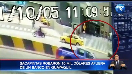 Sacapintas se roban $10.000 fuera de un banco en Guayaquil