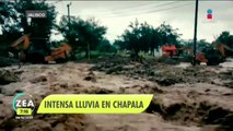 Intensa lluvia en Chapala provoca deslaves y desbordamiento de arroyos