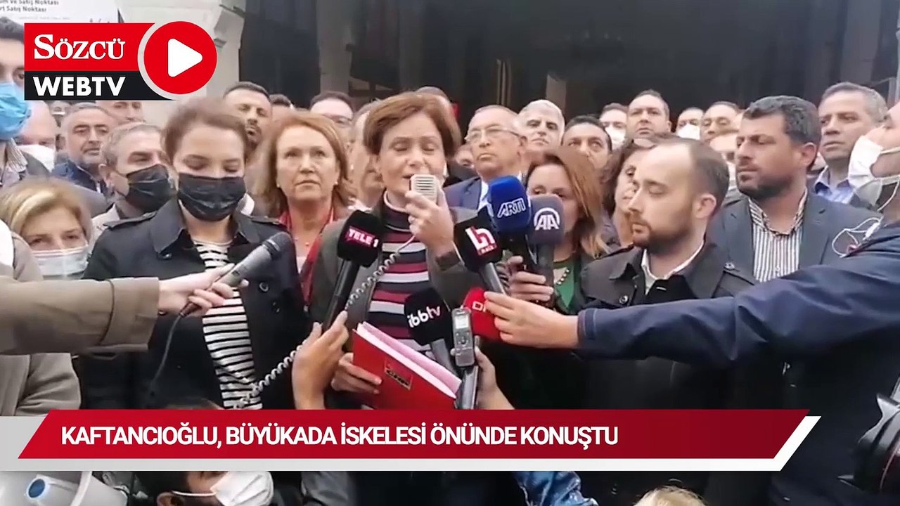 Kaftancıoğlu, Büyükada iskelesi önünde konuştu