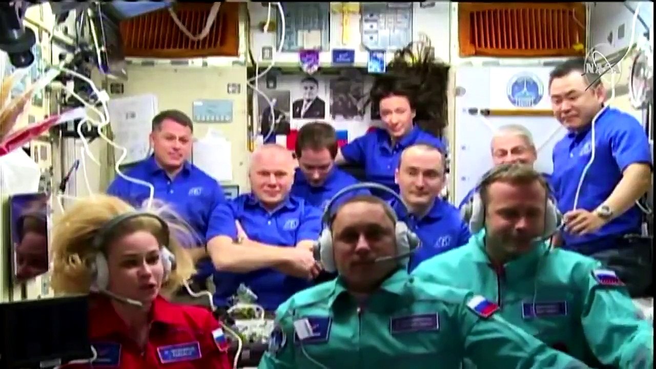 A Russian actor and a film director arrived at the International Space Station on a mission to shoot the first movie in spac