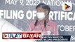 Dating Sen. Bongbong Marcos, naghain na ng kandidatura bilang presidente; Sen. Lacson at SP Sotto, magkasamang naghain ng COC