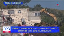 Concluye demolición de viviendas afectadas por derrumbe en cerro del Chiquihuite