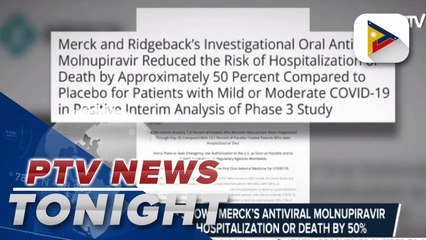 Interim analysis shows merck's antiviral molnupiravir reduces risk of hospitalization or death by 50%